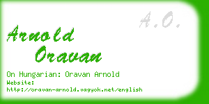 arnold oravan business card